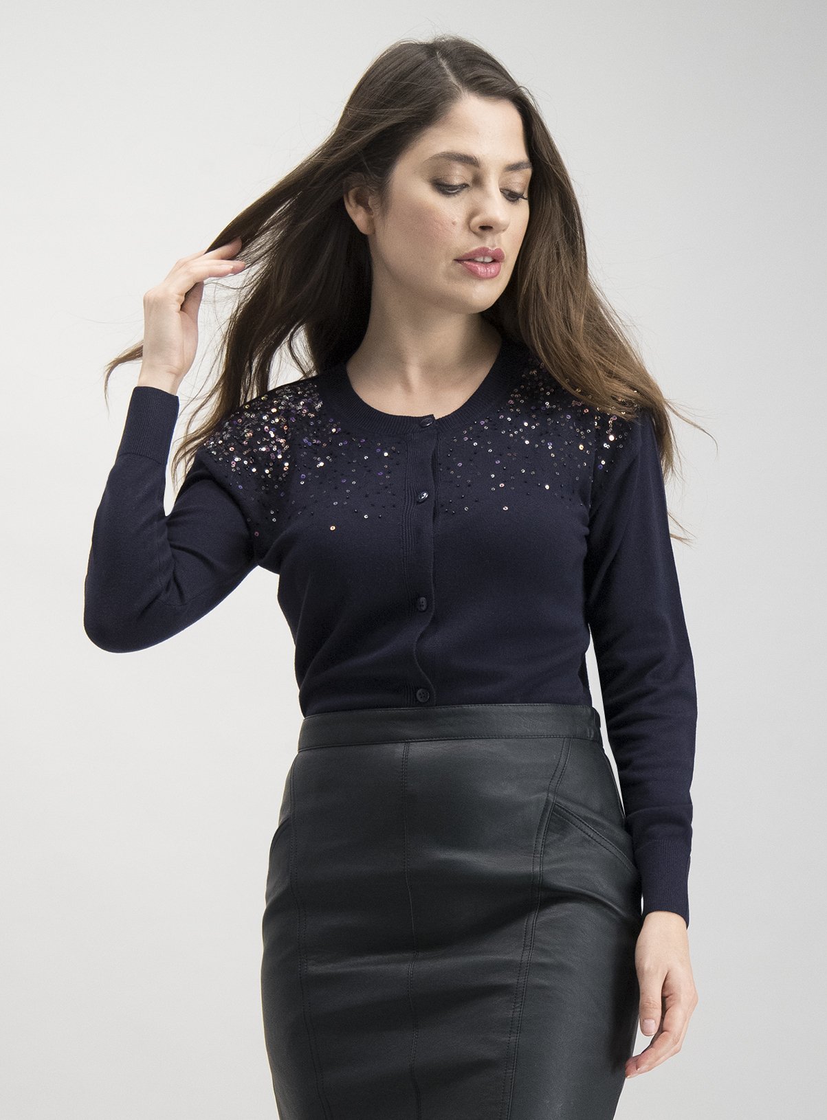 navy sparkle cardigan